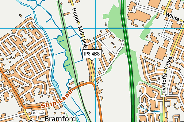 IP8 4BS map - OS VectorMap District (Ordnance Survey)