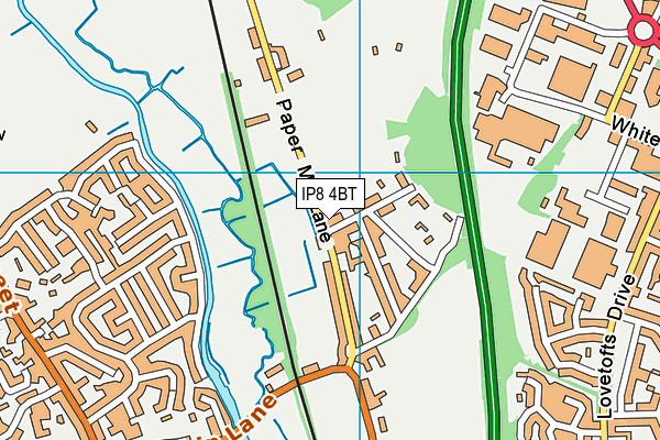 IP8 4BT map - OS VectorMap District (Ordnance Survey)