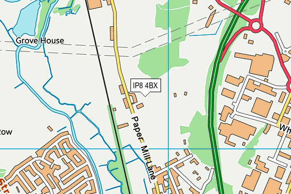 IP8 4BX map - OS VectorMap District (Ordnance Survey)