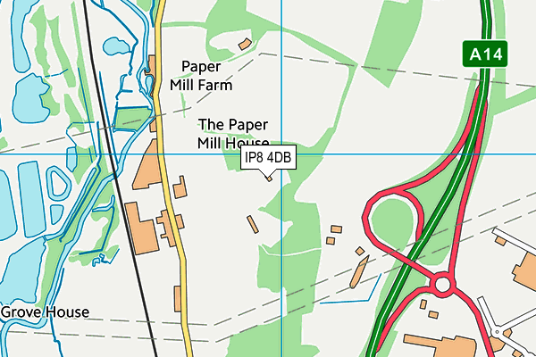 IP8 4DB map - OS VectorMap District (Ordnance Survey)