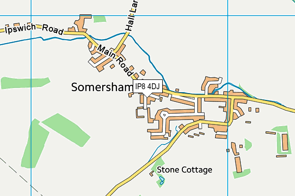 IP8 4DJ map - OS VectorMap District (Ordnance Survey)