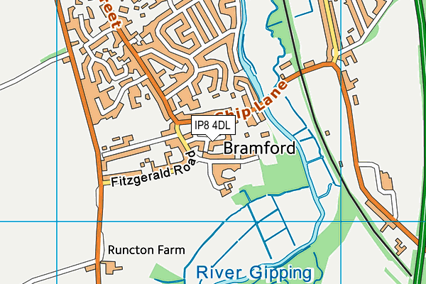 IP8 4DL map - OS VectorMap District (Ordnance Survey)