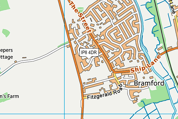 IP8 4DR map - OS VectorMap District (Ordnance Survey)