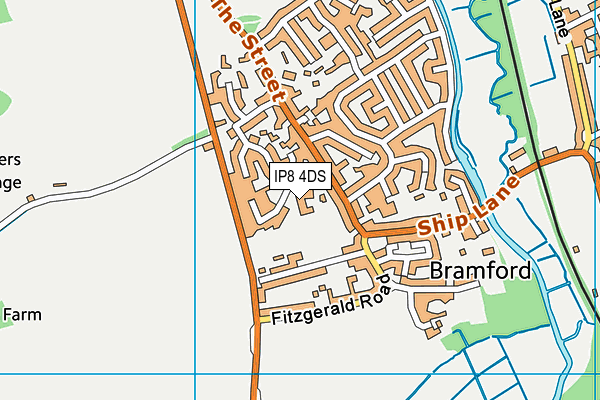 IP8 4DS map - OS VectorMap District (Ordnance Survey)