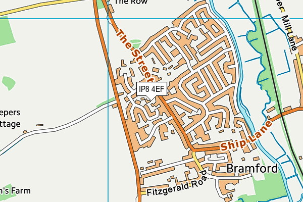 IP8 4EF map - OS VectorMap District (Ordnance Survey)