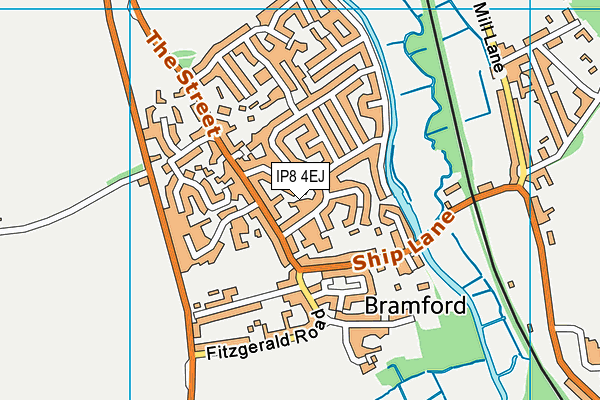 IP8 4EJ map - OS VectorMap District (Ordnance Survey)
