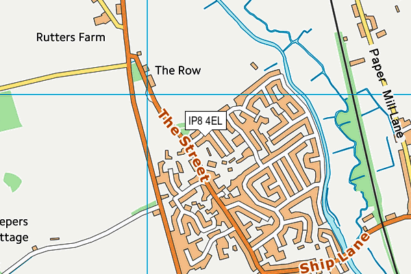 IP8 4EL map - OS VectorMap District (Ordnance Survey)