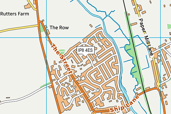 IP8 4ES map - OS VectorMap District (Ordnance Survey)