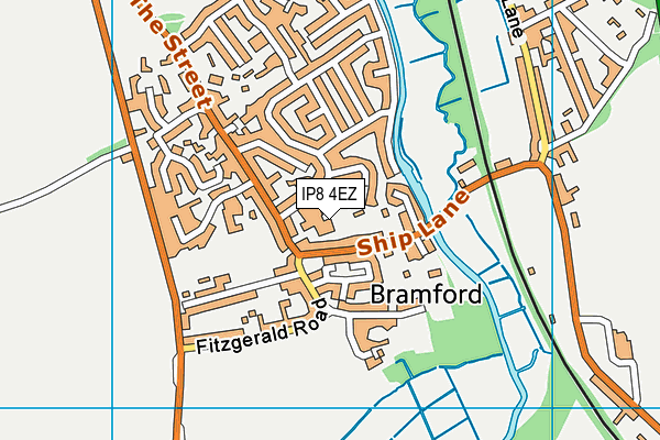 IP8 4EZ map - OS VectorMap District (Ordnance Survey)