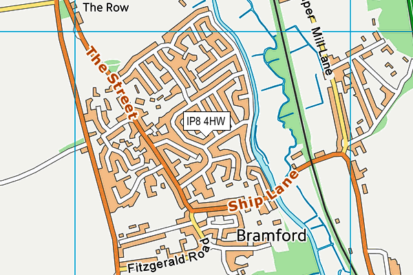 IP8 4HW map - OS VectorMap District (Ordnance Survey)