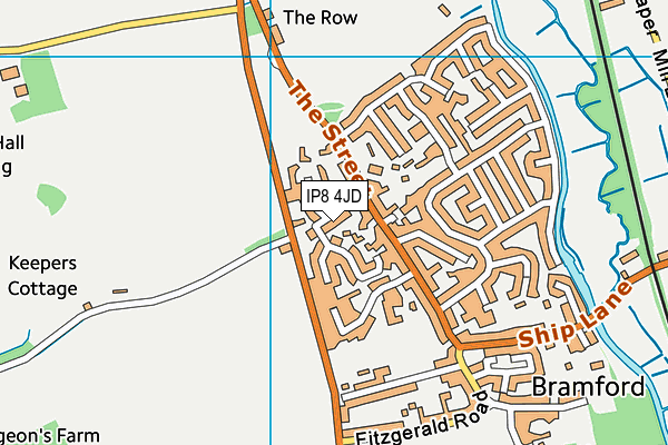 IP8 4JD map - OS VectorMap District (Ordnance Survey)