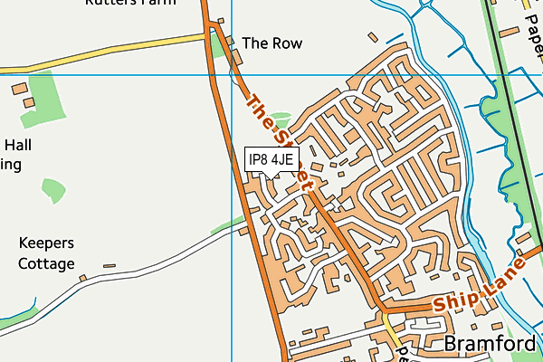 IP8 4JE map - OS VectorMap District (Ordnance Survey)