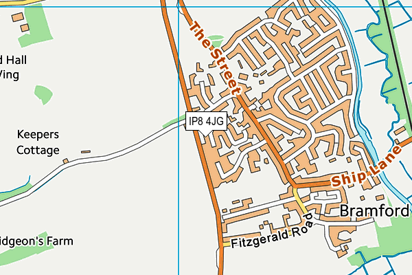 IP8 4JG map - OS VectorMap District (Ordnance Survey)