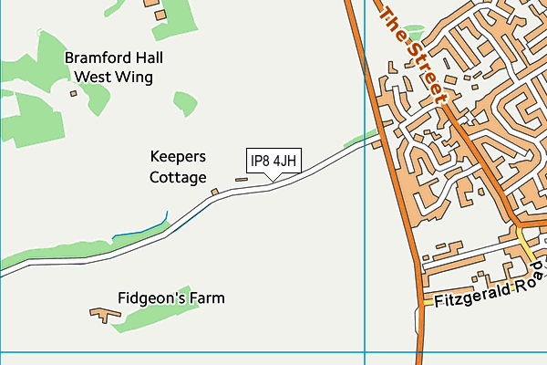 IP8 4JH map - OS VectorMap District (Ordnance Survey)