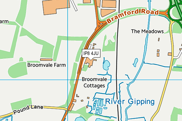 IP8 4JU map - OS VectorMap District (Ordnance Survey)