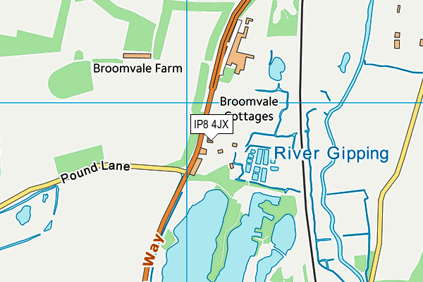 IP8 4JX map - OS VectorMap District (Ordnance Survey)