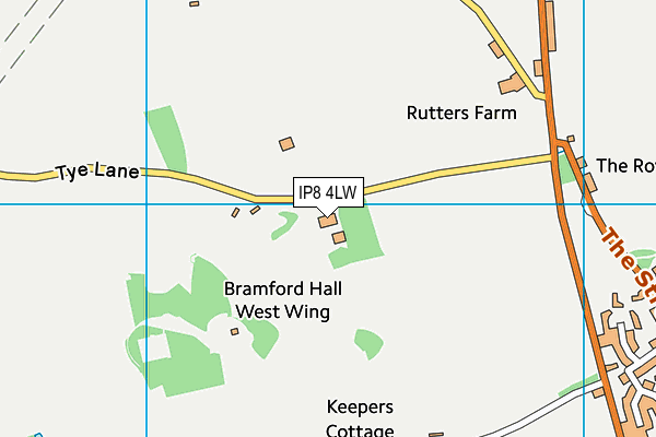 IP8 4LW map - OS VectorMap District (Ordnance Survey)