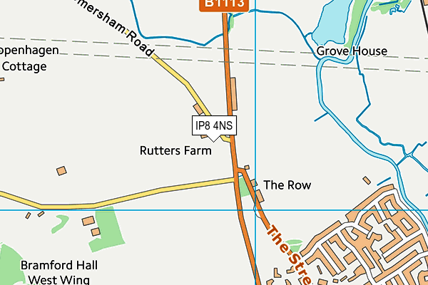 IP8 4NS map - OS VectorMap District (Ordnance Survey)