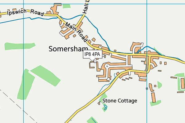 IP8 4PA map - OS VectorMap District (Ordnance Survey)