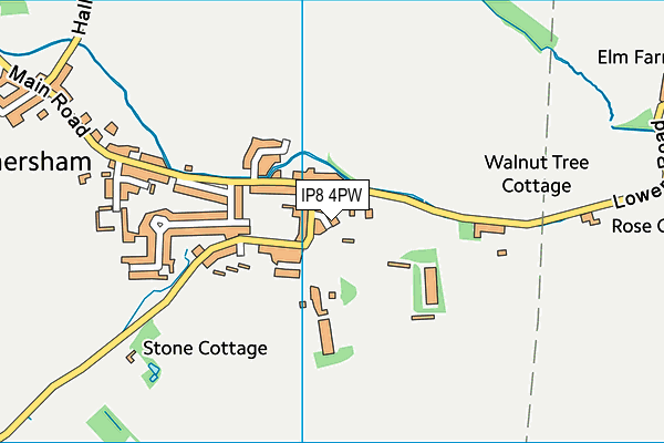 IP8 4PW map - OS VectorMap District (Ordnance Survey)