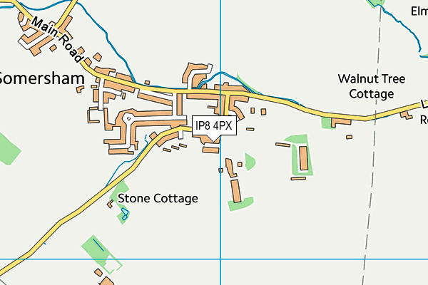 IP8 4PX map - OS VectorMap District (Ordnance Survey)