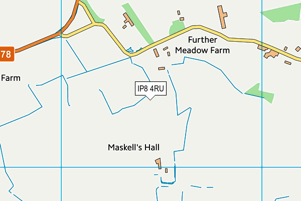 IP8 4RU map - OS VectorMap District (Ordnance Survey)