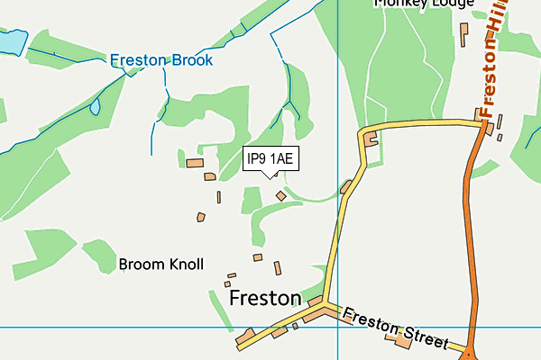 IP9 1AE map - OS VectorMap District (Ordnance Survey)