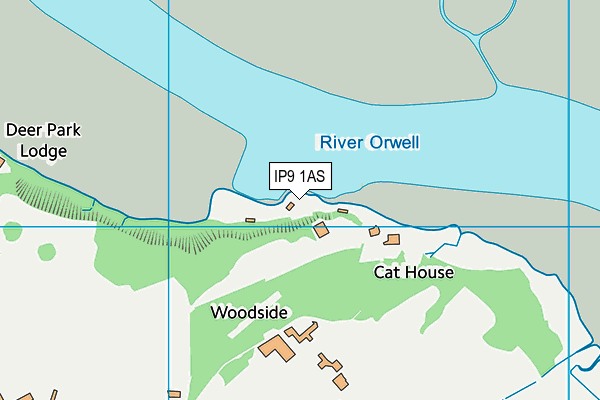 Hazelwoods map (IP9 1AS) - OS VectorMap District (Ordnance Survey)