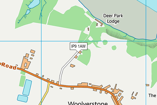 IP9 1AW map - OS VectorMap District (Ordnance Survey)