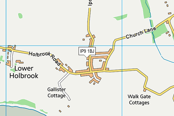 IP9 1BJ map - OS VectorMap District (Ordnance Survey)