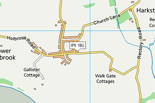 IP9 1BU map - OS VectorMap District (Ordnance Survey)