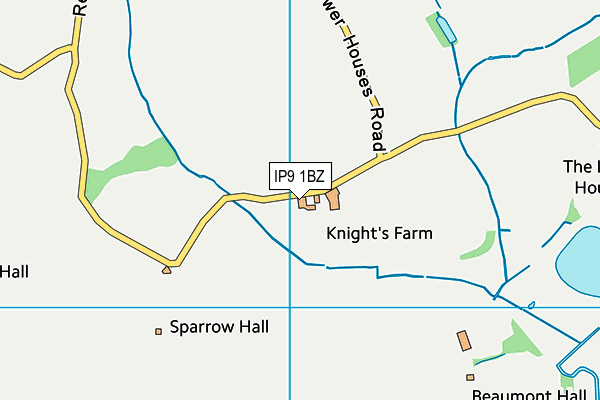 IP9 1BZ map - OS VectorMap District (Ordnance Survey)