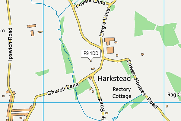 IP9 1DD map - OS VectorMap District (Ordnance Survey)