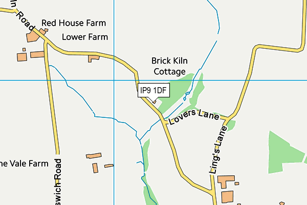 IP9 1DF map - OS VectorMap District (Ordnance Survey)