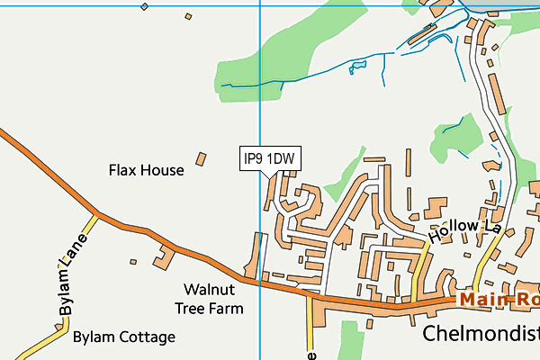 IP9 1DW map - OS VectorMap District (Ordnance Survey)