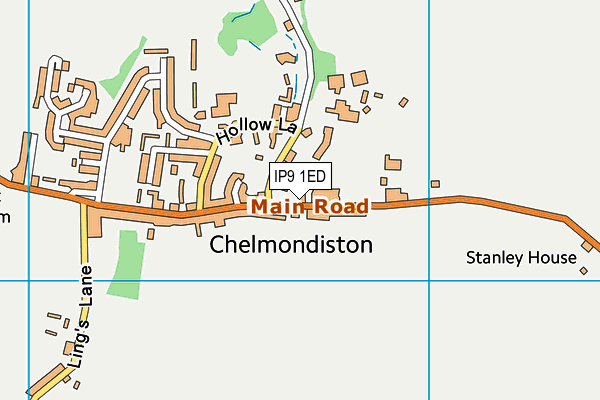 IP9 1ED map - OS VectorMap District (Ordnance Survey)