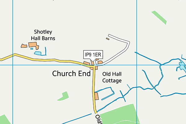 IP9 1ER map - OS VectorMap District (Ordnance Survey)