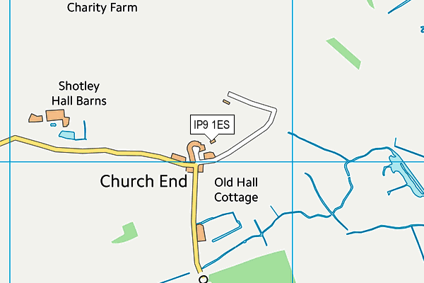 IP9 1ES map - OS VectorMap District (Ordnance Survey)