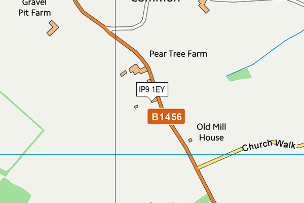 IP9 1EY map - OS VectorMap District (Ordnance Survey)