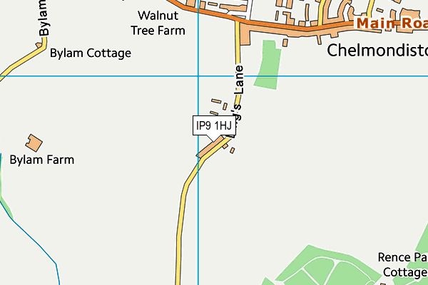 IP9 1HJ map - OS VectorMap District (Ordnance Survey)