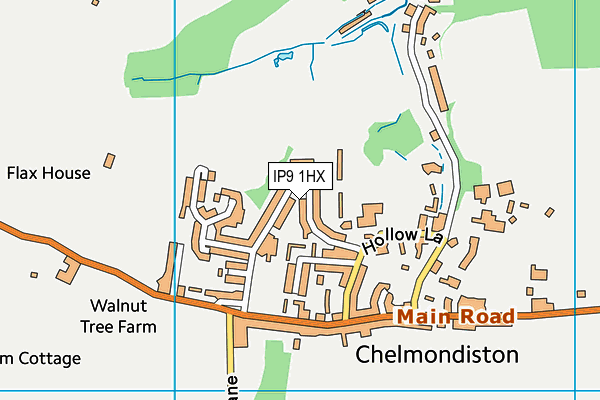 IP9 1HX map - OS VectorMap District (Ordnance Survey)