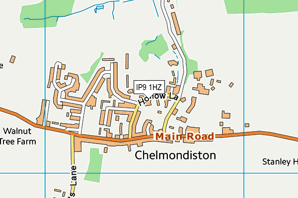 IP9 1HZ map - OS VectorMap District (Ordnance Survey)