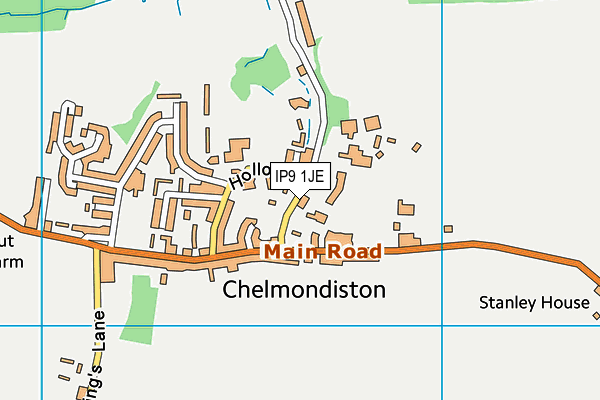 IP9 1JE map - OS VectorMap District (Ordnance Survey)