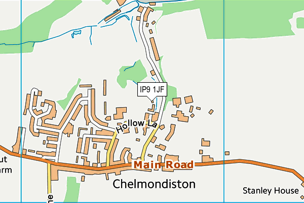 IP9 1JF map - OS VectorMap District (Ordnance Survey)