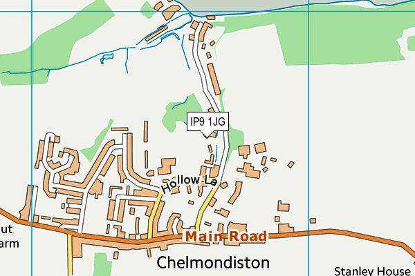 IP9 1JG map - OS VectorMap District (Ordnance Survey)