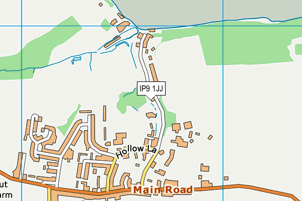 IP9 1JJ map - OS VectorMap District (Ordnance Survey)