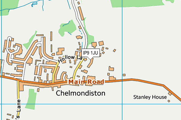 IP9 1JU map - OS VectorMap District (Ordnance Survey)