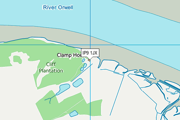 IP9 1JX map - OS VectorMap District (Ordnance Survey)