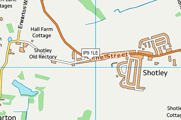 IP9 1LE map - OS VectorMap District (Ordnance Survey)