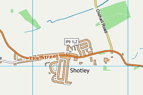 IP9 1LZ map - OS VectorMap District (Ordnance Survey)